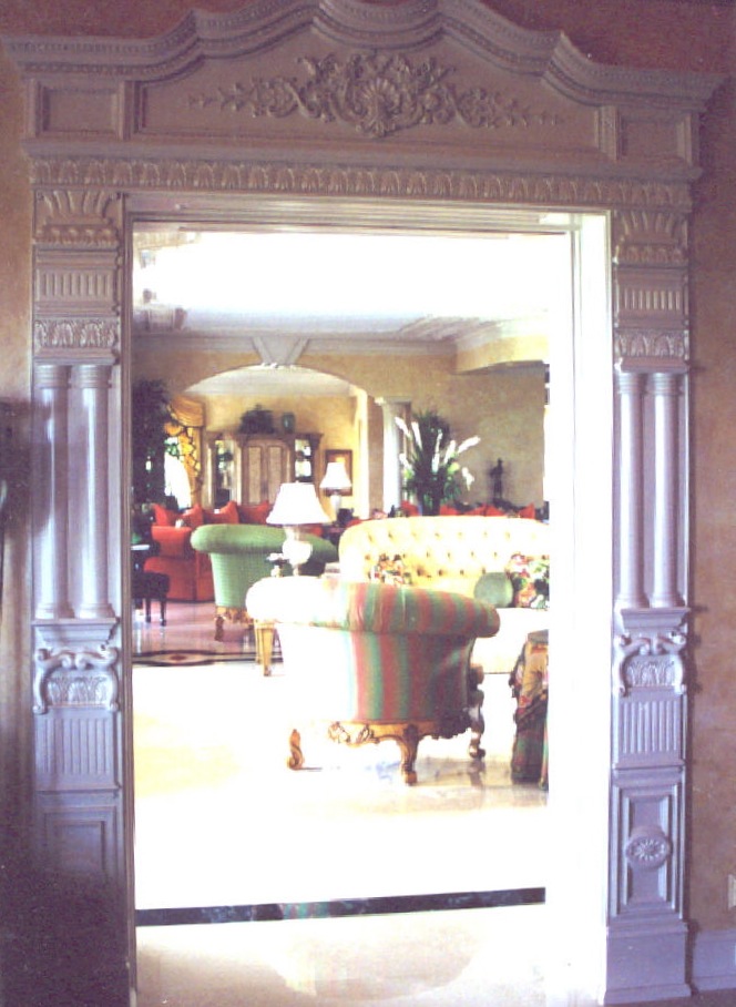 Hand-carved entryway, from media room to living room -<br />Sailfish Point