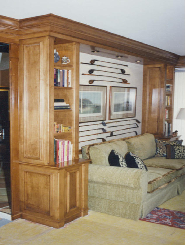Study/library with antique golf club display unit - Sailfish Point